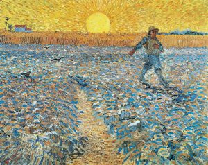 VAN GOGH, Seminatore al tramonto (1888). 